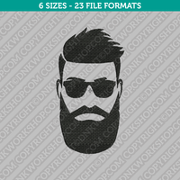 Bearded Man Face Embroidery Design - 6 Sizes - INSTANT DOWNLOAD 