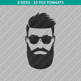 Bearded Man Face Embroidery Design - 6 Sizes - INSTANT DOWNLOAD 