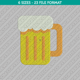 Beer Embroidery Design - 6 Sizes - INSTANT DOWNLOAD 
