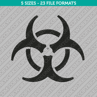 Biohazard Embroidery Design - 5 Sizes - INSTANT DOWNLOAD 