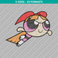 Blossom Powerpuff Girls Embroidery Design