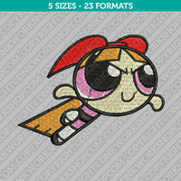 Blossom Powerpuff Girls Embroidery Design