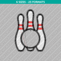 Bowling Pins Monogram Embroidery Design