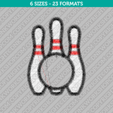 Bowling Pins Monogram Embroidery Design