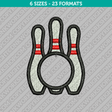 Bowling Pins Monogram Embroidery Design