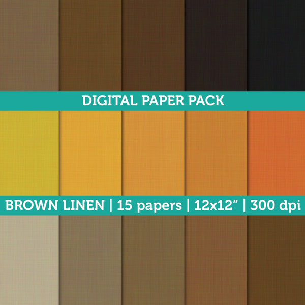 Digital Papers Scrapbooking Brown Linen Textured Paper Instant Download