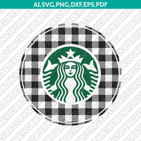 Buffalo Plaid Starbucks SVG Tumbler Cold Cup Sticker Decal Silhouette Cameo Cricut Cut File Png Eps Dxf