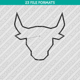 Bull Head Embroidery Design Animal - 5 Sizes - INSTANT DOWNLOAD