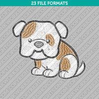Cute Bulldog Dog Breed Embroidery Design - 4 Sizes - INSTANT DOWNLOAD 