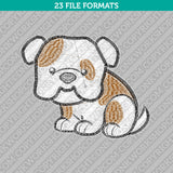 Cute Bulldog Dog Breed Embroidery Design - 4 Sizes - INSTANT DOWNLOAD 