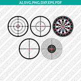 Bullseye-Crosshair-Gaming-Hunting-Shooting-Target-Dartboard-SVG-Vector-Silhouette-Cameo-Cricut-Cut-File-Clipart-Dxf-Png-Eps