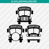 Bus Monogram Frame SVG Cricut CutFile Clipart Png Eps Dxf