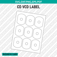 Business Card CD Label Template SVG Cut File Vector Cricut Clipart Png Dxf Eps