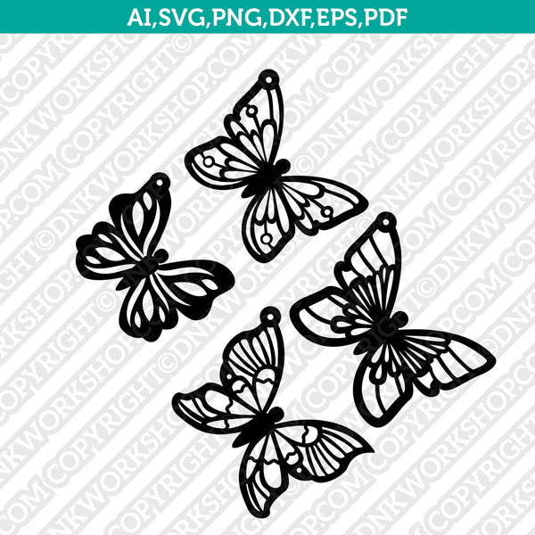Butterfly Earring Template Svg Vector Cricut Laser Cut File Clipart –  DNKWorkshop
