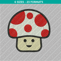 Cute Mushroom Embroidery Design - 6 Sizes - INSTANT DOWNLOAD