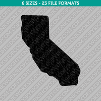 California State Map Embroidery Design - 6 Sizes - INSTANT DOWNLOAD 