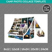 Camping Tent Nature Photo Collage Template Canva PDF