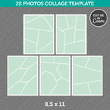 25 Photo Collage Template 8,5 x 11 Inch for Canva