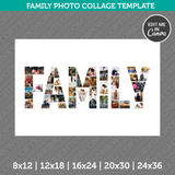 Family Photo Collage Template Canva PDF