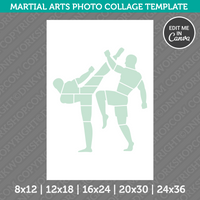 Martial Arts Fighter Photo Collage Template Canva PDF