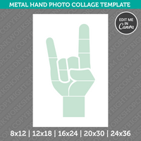 Metal Hand Photo Collage Template Canva PDF