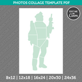 Military Army Soldier Photo Collage Template Canva PDF