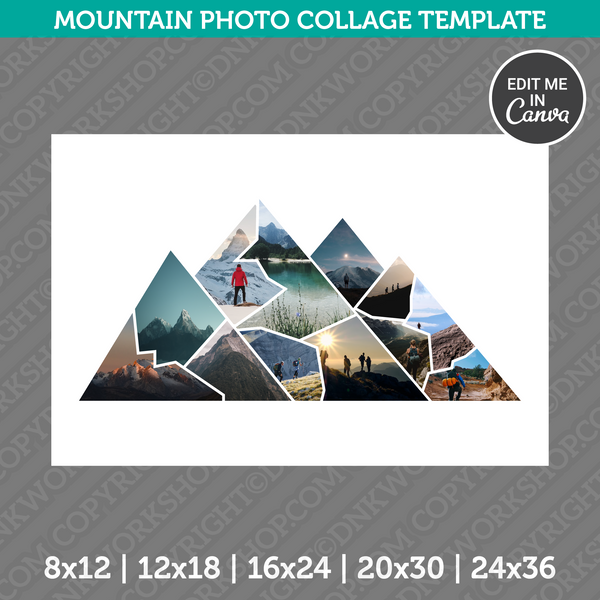 Mountain Photo Collage Template Canva PDF