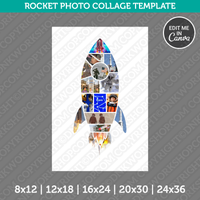 Rocket Photo Collage Template Canva PDF