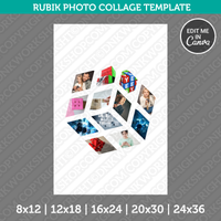 Rubik's Cube Photo Collage Template Canva PDF