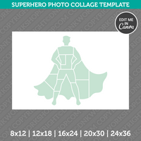 Superhero Photo Collage Template Canva PDF