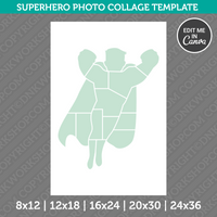Superhero Photo Collage Template Canva PDF