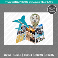 Travelling Vacation Photo Collage Template Canva PDF