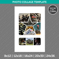 U.S Army Star Soldier Military Photo Collage Template Canva PDF