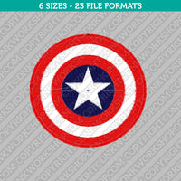 Captain America Machine Embroidery Design