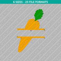 Carrot Split Monogram Frame Embroidery Design - 6 Sizes - INSTANT DOWNLOAD 