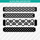 Celtic Cuff Leather Bracelet Template SVG DXF Laser Cut File Cricut Vector PNG