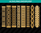 Celtic Cuff Leather Bracelet Template SVG Laser Cut File Cricut DXF Vector PNG