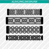 Celtic Cuff Leather Bracelet Template SVG Laser Cut File Cricut DXF Vector PNG
