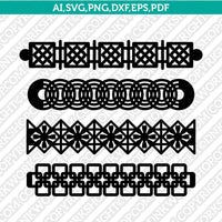 Celtic Cuff Leather Bracelet Template SVG DXF Laser Cut File Cricut PNG
