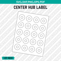 Center Hub CD Label Template SVG Vector Cricut Cut File Clipart Png Eps Dxf