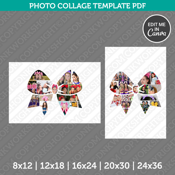 Cheer Bow Photo Collage Canva PDF