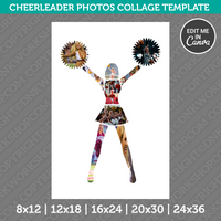 Cheerleader Photo Collage PDF Canva Template