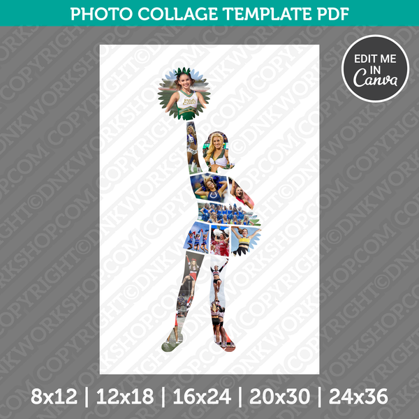 Cheerleader Photo Collage Canva PDF