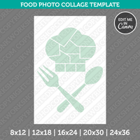 Chef Baking Cooking Photo Collage Template Canva PDF