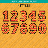 Chevron Numbers SVG Vector Cricut Cut File Clipart Png Eps Dxf