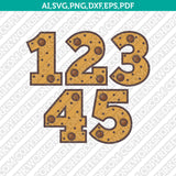 Chocolate Chip Cookies Numbers SVG Vector Silhouette Cameo Cricut Cut File Clipart Png Eps Dxf