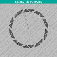 Circle Monogram Frame Machine Embroidery Design