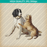 Retro Classic Vintage Printable Wall Art Watercolor Painting Animal Dog