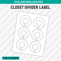 Closet Divider Label Template SVG Vector Cricut Cut File Clipart Png Eps Dxf