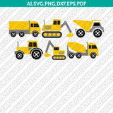 Construction-Transportation-Dump-Truck-Crane-Tractor-Excavator-Backhoe-SVG-Vector-Cricut-Cut-File-Clipart-Png-Eps-Dxf